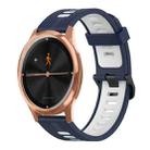 For Garmin Move Luxe 20mm Vertical Pattern Two-Color Silicone Watch Band(Dark Blue+White) - 1