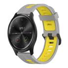 For Garmin Move Style 20mm Vertical Pattern Two-Color Silicone Watch Band(Grey+Yellow) - 1