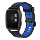 For Garmin Venu sq 20mm Vertical Pattern Two-Color Silicone Watch Band(Black+Blue) - 1