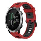 For Garmin Forerunner 645 Music 20mm Vertical Pattern Two-Color Silicone Watch Band(Red+Black) - 1