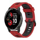 For Garmin Venu 2 Plus 20mm Vertical Pattern Two-Color Silicone Watch Band(Red+Black) - 1