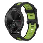 For GarminMove 3 20mm Vertical Pattern Two-Color Silicone Watch Band(Black+Green) - 1