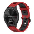 For GarminMove 3 20mm Vertical Pattern Two-Color Silicone Watch Band(Red+Black) - 1