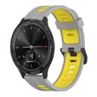 For GarminMove 3 20mm Vertical Pattern Two-Color Silicone Watch Band(Grey+Yellow) - 1