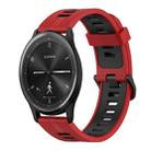 For Garmin Vivomove Sport 20mm Vertical Pattern Two-Color Silicone Watch Band(Red+Black) - 1