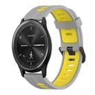 For Garmin Vivomove Sport 20mm Vertical Pattern Two-Color Silicone Watch Band(Grey+Yellow) - 1