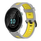 For Garmin Forerunner 55 20mm Vertical Pattern Two-Color Silicone Watch Band(Grey+Yellow) - 1