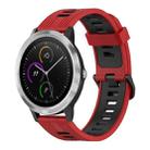 For Garmin Vivoactive3 20mm Vertical Pattern Two-Color Silicone Watch Band(Red+Black) - 1