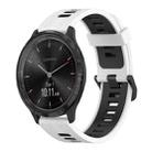 For Garmin Vivomove3 20mm Vertical Pattern Two-Color Silicone Watch Band(White+Black) - 1