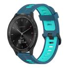 For Garmin Vivomove3 20mm Vertical Pattern Two-Color Silicone Watch Band(Blue+Water Duck) - 1