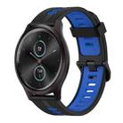 For Garmin Vivomove 20mm Vertical Pattern Two-Color Silicone Watch Band(Black+Blue) - 1