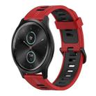 For Garmin Vivomove 20mm Vertical Pattern Two-Color Silicone Watch Band(Red+Black) - 1