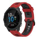 For Garmin Forerunner 245 20mm Vertical Pattern Two-Color Silicone Watch Band(Red+Black) - 1