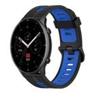 For Amazfit GTR 2 22mm Vertical Pattern Two-Color Silicone Watch Band(Black+Blue) - 1