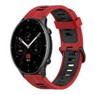 For Amazfit GTR 2 22mm Vertical Pattern Two-Color Silicone Watch Band(Red+Black) - 1