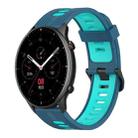 For Amazfit GTR 2 22mm Vertical Pattern Two-Color Silicone Watch Band(Blue+Water Duck) - 1