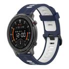 For Amazfit GTR 47mm 22mm Vertical Pattern Two-Color Silicone Watch Band(Dark Blue+White) - 1