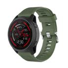 For Garmin Forerunner 745 22mm Twill Solid Color Silicone Watch Band(Dark Green) - 1