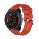 For Garmin Forerunner 745 22mm Twill Solid Color Silicone Watch Band(Red) - 1