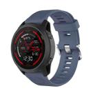 For Garmin Forerunner 745 22mm Twill Solid Color Silicone Watch Band(Grayish Blue) - 1