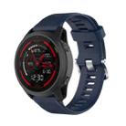 For Garmin Forerunner 745 22mm Twill Solid Color Silicone Watch Band(Dark Blue) - 1