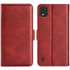 For Nokia C2 2nd Edition Dual-side Magnetic Buckle Horizontal Flip Leather Phone Case(Red) - 1