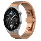 For Huawei Watch GT 3 Pro 46mm 22mm One Bead Butterfly Buckle Metal Steel Watch Band(Rose Gold) - 1