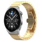 For Huawei Watch GT 3 Pro 43mm 20mm One Bead Butterfly Buckle Metal Steel Watch Band(Gold) - 1