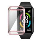 For Huawei Band 7/6 / Honor Band 6 ENKAY Hat-Prince Full Coverage Electroplated Soft TPU Case with Screen Protection(Pink) - 1