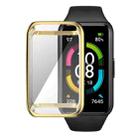 For Huawei Band 7/6 / Honor Band 6 ENKAY Hat-Prince Full Coverage Electroplated Soft TPU Case with Screen Protection(Golden) - 1