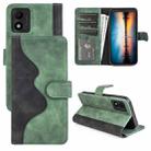 For TCL 303 Stitching Horizontal Flip Leather Phone Case(Green) - 1