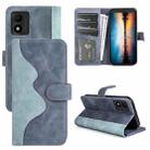 For TCL 303 Stitching Horizontal Flip Leather Phone Case(Blue) - 1