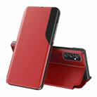 For Samsung Galaxy M23 5G Side Display Shockproof Horizontal Flip Leather Case(Red) - 1