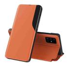 For Samsung Galaxy A13 4G Side Display Shockproof Horizontal Flip Leather Case(Orange) - 1