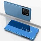 For Xiaomi Redmi 10C Plated Mirror Horizontal Flip Leather Case with Holder(Blue) - 1