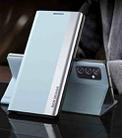 For Samsung Galaxy M23 5G Side Electroplated Adsorption Flip Leather Case(Light Blue) - 1