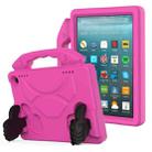 For Amazon Kindle Fire HD8 2020 Thumb Bracket EVA Shockproof Tablet Case(RoseRed) - 1