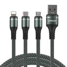 ENKAY ENK-CB121 1.5m 3 in 1 USB 3.0 to Type-C / 8 Pin / Micro USB 5A Fast Charging Cable(Green) - 1