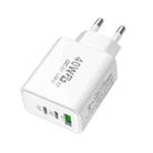 40W Dual PD + QC3.0 Ports Travel Charger for Mobile Phone Tablet(White EU Plug) - 1