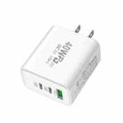 40W Dual PD + QC3.0 Ports Travel Charger for Mobile Phone Tablet(White US Plug) - 1
