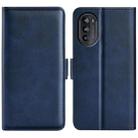 For Motorola Moto G52j 5G Dual-side Magnetic Buckle Flip Leather Phone Case(Dark Blue) - 1