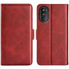 For Motorola Moto G52j 5G Dual-side Magnetic Buckle Flip Leather Phone Case(Red) - 1