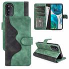 For Motorola Moto G52j 5G Stitching Horizontal Flip Leather Phone Case(Green) - 1