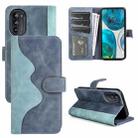 For Motorola Moto G52j 5G Stitching Horizontal Flip Leather Phone Case(Blue) - 1