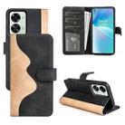 For OnePlus Nord 2T 5G Stitching Horizontal Flip Leather Phone Case(Black) - 1