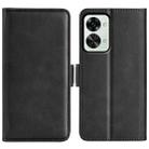 For OnePlus Nord 2T 5G Dual-side Magnetic Buckle Flip Leather Phone Case(Black) - 1