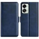 For OnePlus Nord 2T 5G Dual-side Magnetic Buckle Flip Leather Phone Case(Dark Blue) - 1