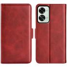 For OnePlus Nord 2T 5G Dual-side Magnetic Buckle Flip Leather Phone Case(Red) - 1