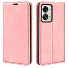 For OnePlus Nord 2T 5G Retro-skin Magnetic Suction Flip Leather Phone Case(Pink) - 1