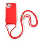 For iPhone 13 Crossbody Lanyard Elastic Silicone Phone Case(Red) - 1